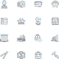 Carpenter line icons collection. Woodworking, Handcrafted, Custom, Construct, Sawdust, Joinery, Hammer vector and linear illustration. Workshop,Miter,Planer outline signs set