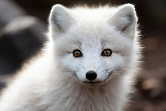 Portrait d'un bébé renard blanc  » IA générative
