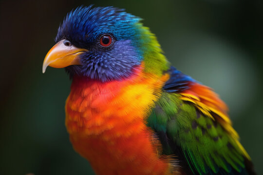 Portrait d'un oiseau exotique color&eacute; &raquo; IA g&eacute;n&eacute;rative