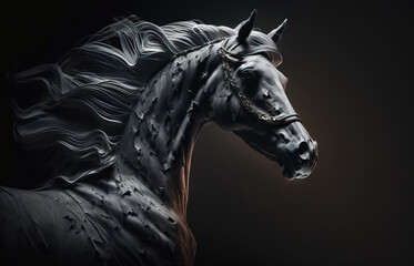 Obraz na płótnie Canvas Horse animal abstract wallpaper. Contrast background stallion in vivid colors generative ai