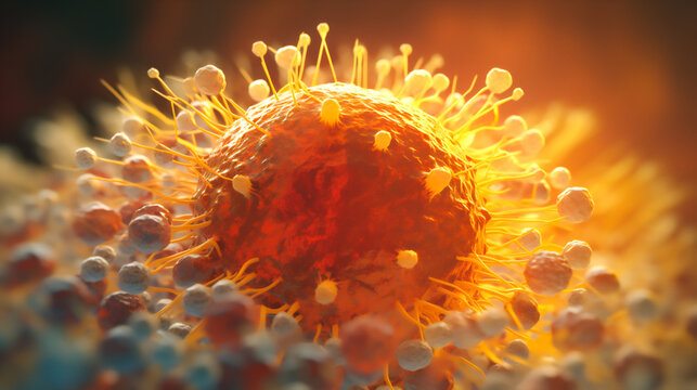 Colon cancer microscopic photograph Generative AI