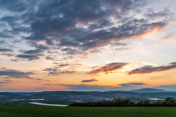 sunset over the field