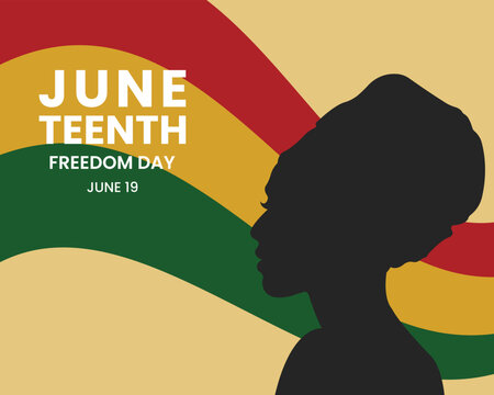 Nineteenth Of June - Freedom Day, Liberation Day, Emancipation Day.The Concept Of Identity Is Racial Equality And Justice.Emancipation Day In The United States.Poster,banner,greeting Card,background.