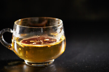 Fruit tea in a cup, lime tea