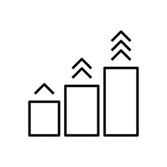 Increment bar chart vector icon