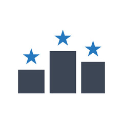 Fame ranking chart vector icon