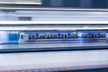 Fototapeta premium Railway subway train station