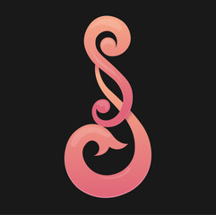 Obraz premium Ornamental S or SS Logo entwined with each other can be used by female related business like beauty parlors hair saloons nail or hair related business. Can be used as a pendant jewellery item