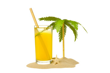 Drinks - fresh summer cocktail for refreshing, isolated on white background
