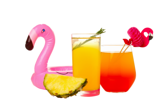 Drinks - fresh summer cocktails for refreshing, isolated on white background