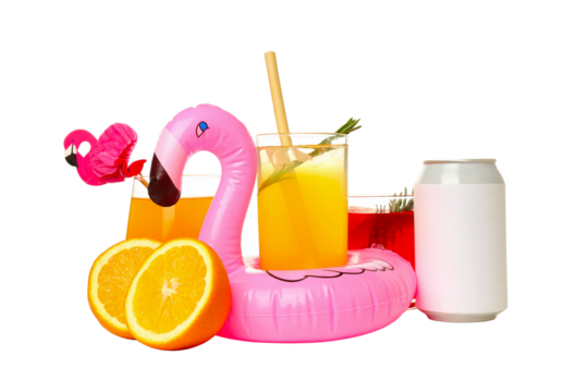 Drinks - fresh summer cocktails for refreshing, isolated on white background