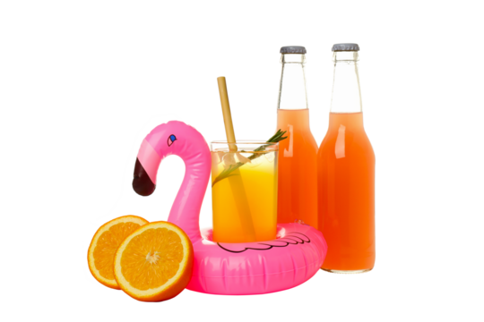 Drinks - fresh summer cocktails for refreshing, isolated on white background