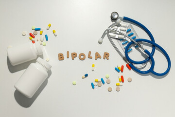 Mental disorders concept - composition for Bipolar disorder
