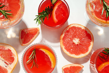 Grapefruit cocktail, alcohol or non alcoholic drink for party