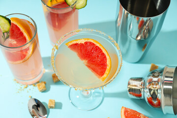 Grapefruit cocktail, alcohol or non alcoholic drink for party