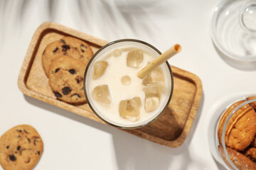 Cold drink for refreshing - ice coffee. Fresh summer drink