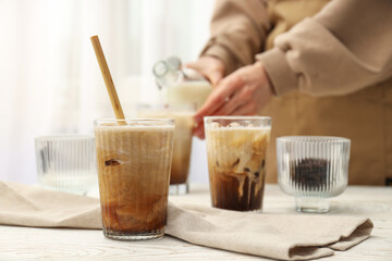 Cold drink for refreshing - ice coffee. Fresh summer drink