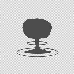 Mushroom cloud nuclear explosion vector icon eps 10. War symbol.