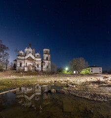 an abandoned church in the village. Leningrad region. Russia
