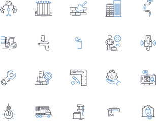 Engineer line icons collection. Innovator, Designer, Builder, Creator, Problem-solver, Optimizer, Mechanic vector and linear illustration. Technician,Inventor,Programmer outline signs set