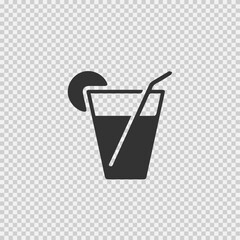 Summer drink vector icon. Drink with straw simple isolated vector symbol icon