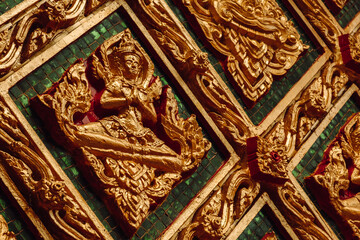 Buddhism Religion Golden Temple Image Sough-East Asian Praying Statue