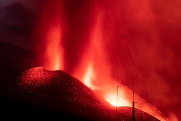 eruption of the volcano on the island of La Palma