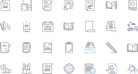 Commerce Field line icons collection. E-commerce, Retail, Marketplace, Sales, Marketing, Advertising, BB vector and linear illustration. BC,Transactions,Digital outline signs set