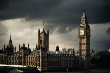 Fototapeta na wymiar Big Ben and Houses of Parliament. Generative AI