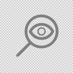 Magnifying glass with eye vector icon eps 10.