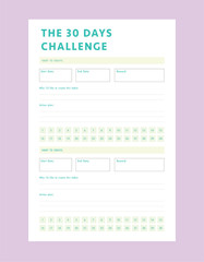 30 days challenge and 100days habit planner. 