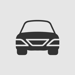 Car front vector icon eps 10. Simple isolated illustration.