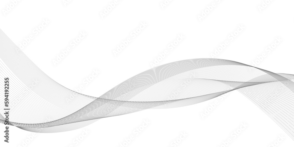 Wall mural tech grey abstract wave digital element for design. curved wavy line design element