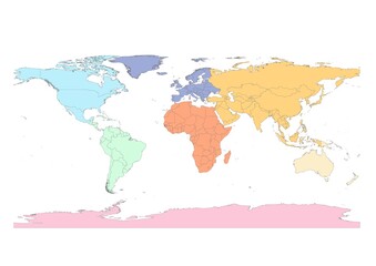 Fototapeta na wymiar World continent map border infographic land atlas