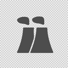 Nuclear power plant vector icon eps 10. Simple isolated pictogram.