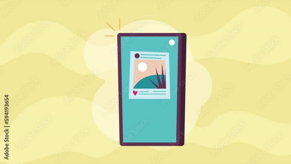 Poster smartphone device tech modern animation