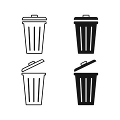 Trash bin icon. vector illustration 