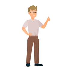 Programmer illustration in color cartoon style. Editable vector graphic design.