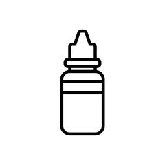 Medical Povidone-iodine bottle icon in outline mode. External wound liquid antiseptic medicine icon. Vector illustration in trendy style. Editable graphic resources for many purposes. 
