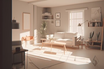 Fototapeta na wymiar Image of a simple living room. Generative AI
