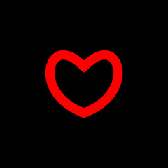  Love heart icon design illustration icon isolated on black background