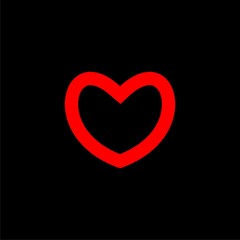  Love heart icon design illustration icon isolated on black background