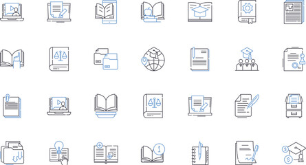 Compendium and psychology line icons collection. Compendium, Psychology, Behavior, Emotions, Mind, Therapy, Trauma vector and linear illustration. Mental health,Cognition,Development outline signs set