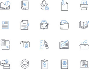 Sales ads line icons collection. Promotions, Discounts, Clearance, Deals, Bargains, Specials, Coupons vector and linear illustration. Flash sale,Blowout,Markdowns outline signs set