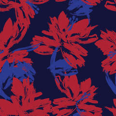 Red Abstract Floral Seamless Pattern Design