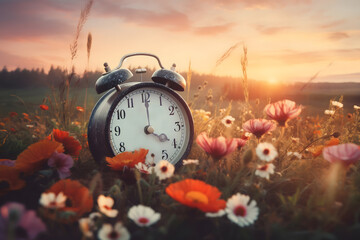 old clock on the field