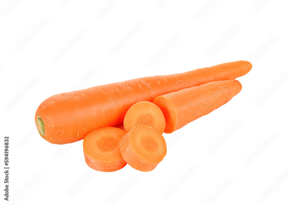 Wall mural fresh carrots isolated on  transparent png