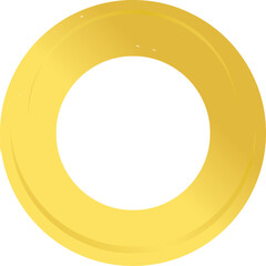 Yellow gold alphabet letter O