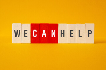 We can help - word concept, text