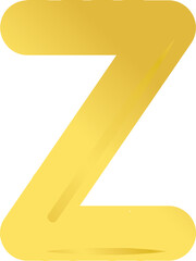 Yellow gold alphabet letter Z